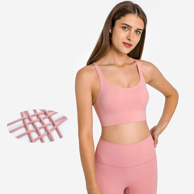 Women's Medium Support Cross Back Sports Bra Removable Cups Yoga Bra