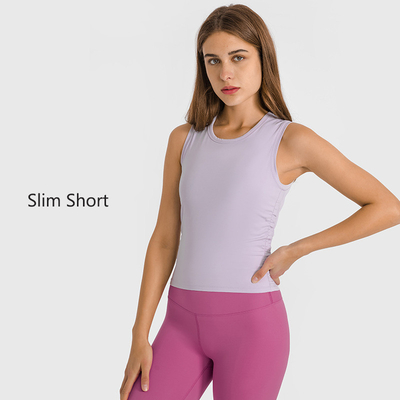Sleeveless High Elastic Yoga Tank Top Pleated Waist Casual Sports Yoga Clothes
