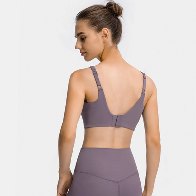 High Strength V Shape Back Womens Sports Bra Adjustable Straps