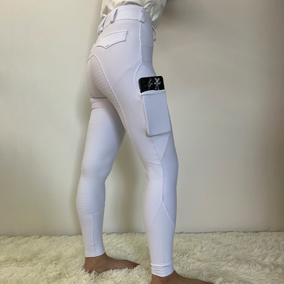 White Arrow Girls Horse Riding Pants Tights Kids Equestrian With Pockets