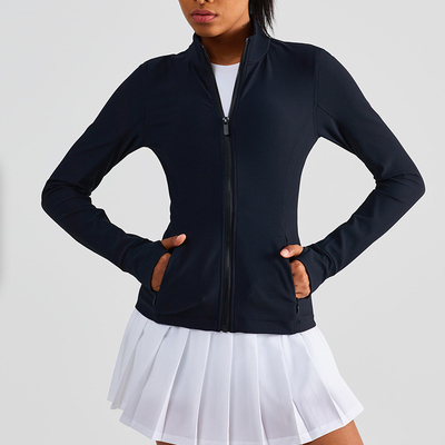 Four Way Stretch Top Quality Women Zipper Horse Riding Jacket Standing Collar