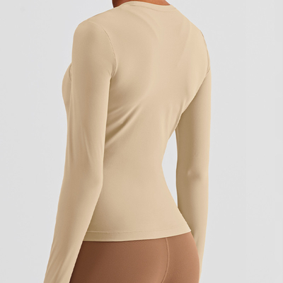 Long Sleeve Crew Neck Women Equestrian Tops Running Fitness Breathable