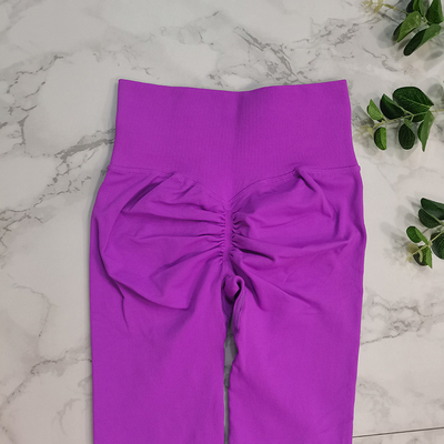 Solid Color Scrunch Butt Leggings Push Up Nylon Seamless Squat Proof